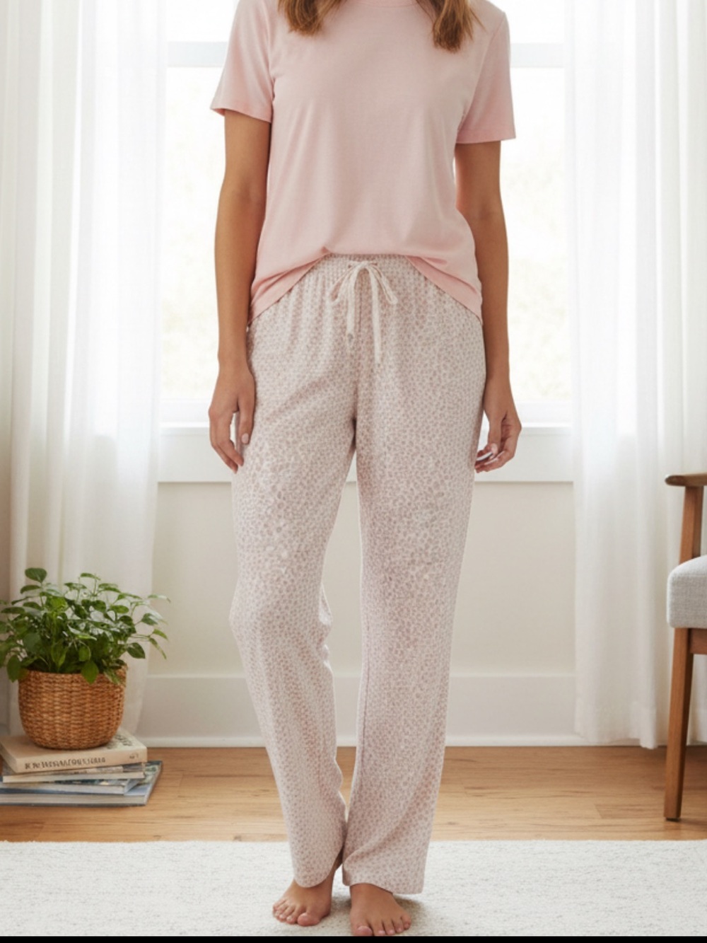 HUE Light Pink Leopard Polka Dot Lounge Pants